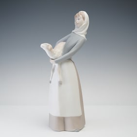 Lladro Porcelain Figurine, Girl with Lamb 1014584