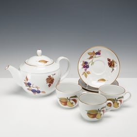 4pc Royal Worcester Porcelain Coffee Set, Evesham