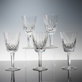 5pc Waterford Crystal Sherry Glasses, Lismore