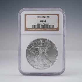1996 American Eagle Silver Dollar MS69 NGC Graded Coin