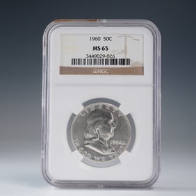 1960 Franklin Silver Half Dollar NGC Graded MS 65