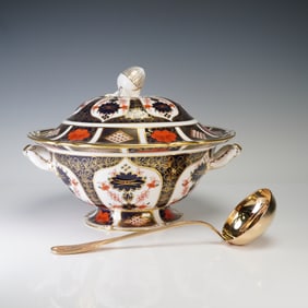 Royal Crown Derby Old Imari Lidded Tureen & Christofle Ladle