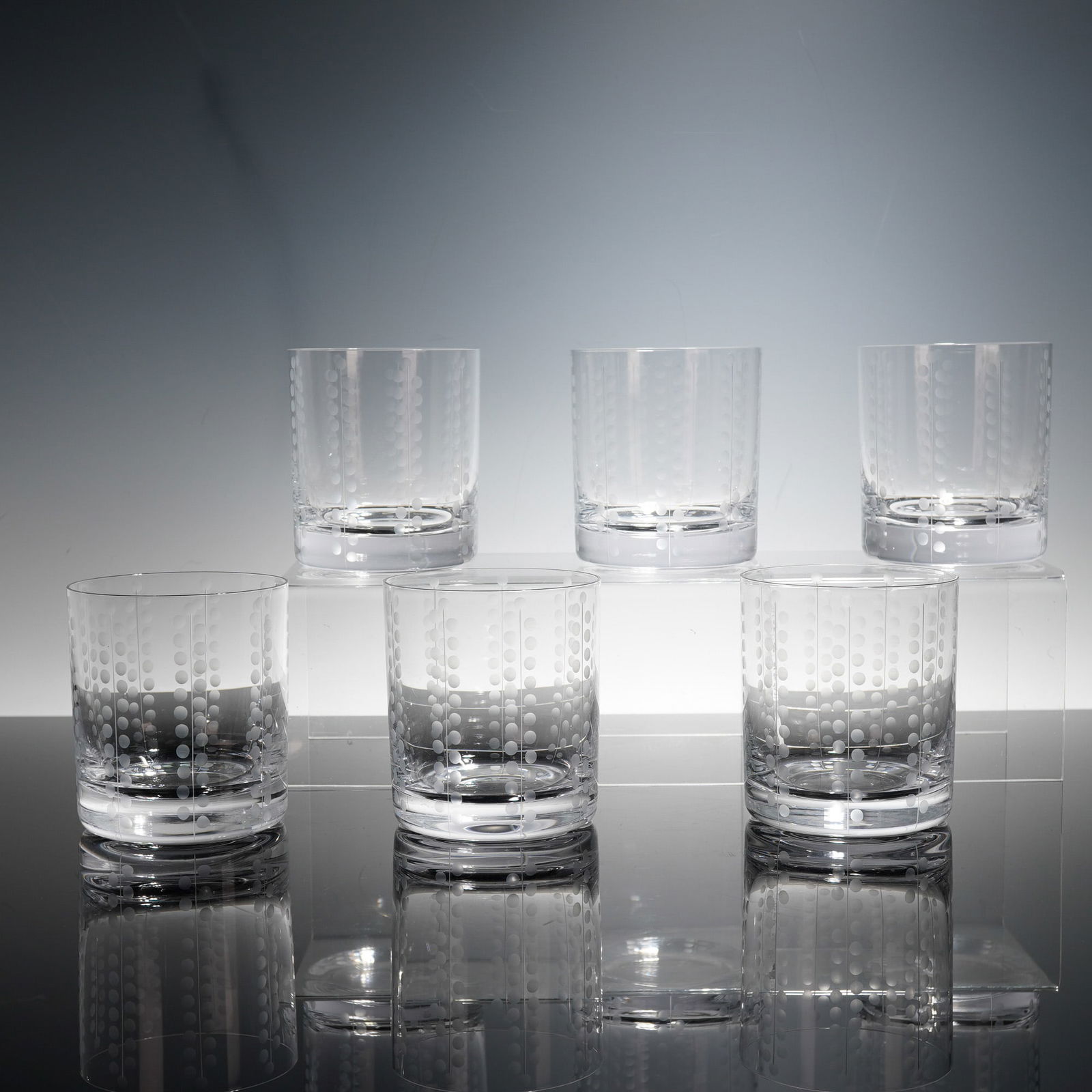 6pc Artel Crystal Double Old Fashioned Whiskey Glasses, Bublinka (1 of 4)