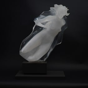 Frederick Hart (American, 1943-1999) Clear Resin Sculpture, Female, Signed