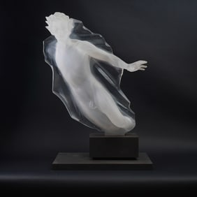 Frederick Hart (American, 1943-1999) Clear Resin Sculpture, Male, Signed
