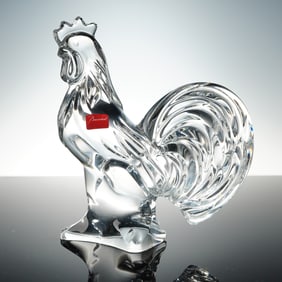 Baccarat Zodiac Crystal Figurines, Rooster