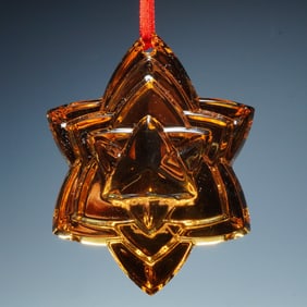 Baccarat Amber Crystal Christmas Ornament, Noel 2018
