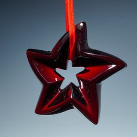 Baccarat Crystal Christmas Ornament, Ruby Star
