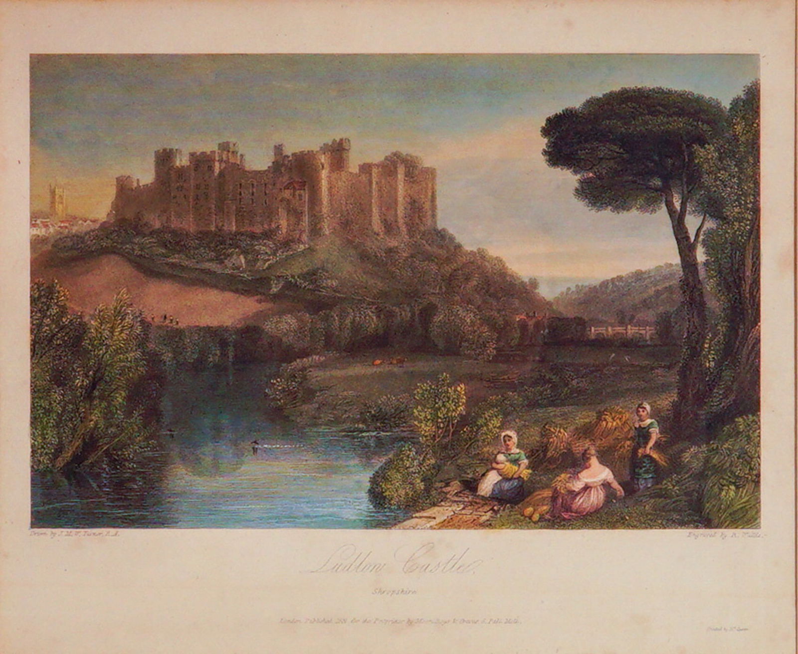 After J. M. W. Turner, Hand-Colored Engraving on Paper, Ludlow Castle (1 of 6)