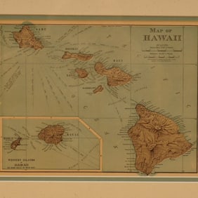 1898 Hand-Colored Engraving Map of Hawaii by Rand McNally & Co.
