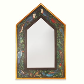 Sergio Bustamante (Mexican b. 1949) Hand-Painted Mirror w/ Birds, Signed