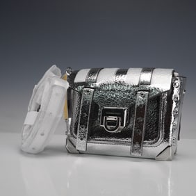 Michael Kors Small Messenger Bag, Manhattan Cracked Metallic Leather