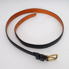 Coach Black Leather Belt with Solid Brass Buckle