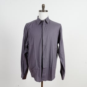 Gianni Versace Italy Slate Purple Button-Up Shirt