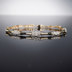 10K Gold Diamond Link Bracelet