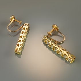 14K Gold 1.00ctw Diamond Screw-Back Drop Earrings