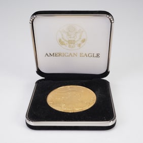 2000 24K Gold Plated American Silver Eagle Dollar Type 1