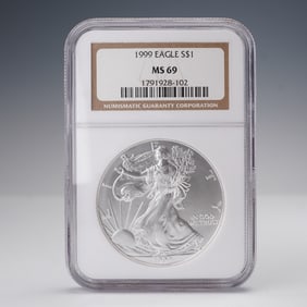 1999 American Silver Eagle Dollar NGC Graded MS69