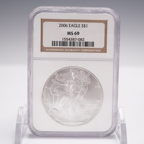 2006 Silver Eagle Type 1 Dollar NGC Graded MS-69