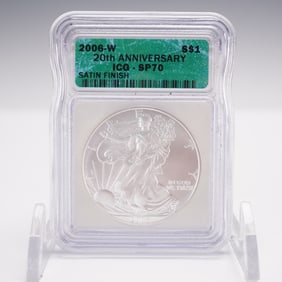2006-W American Silver Eagle Type 1 Dollar ICG Graded SP 70