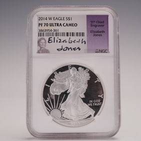 2014-W American Silver Eagle One D Dollar Coin NGC Graded PF70 ULTRA CAMEO