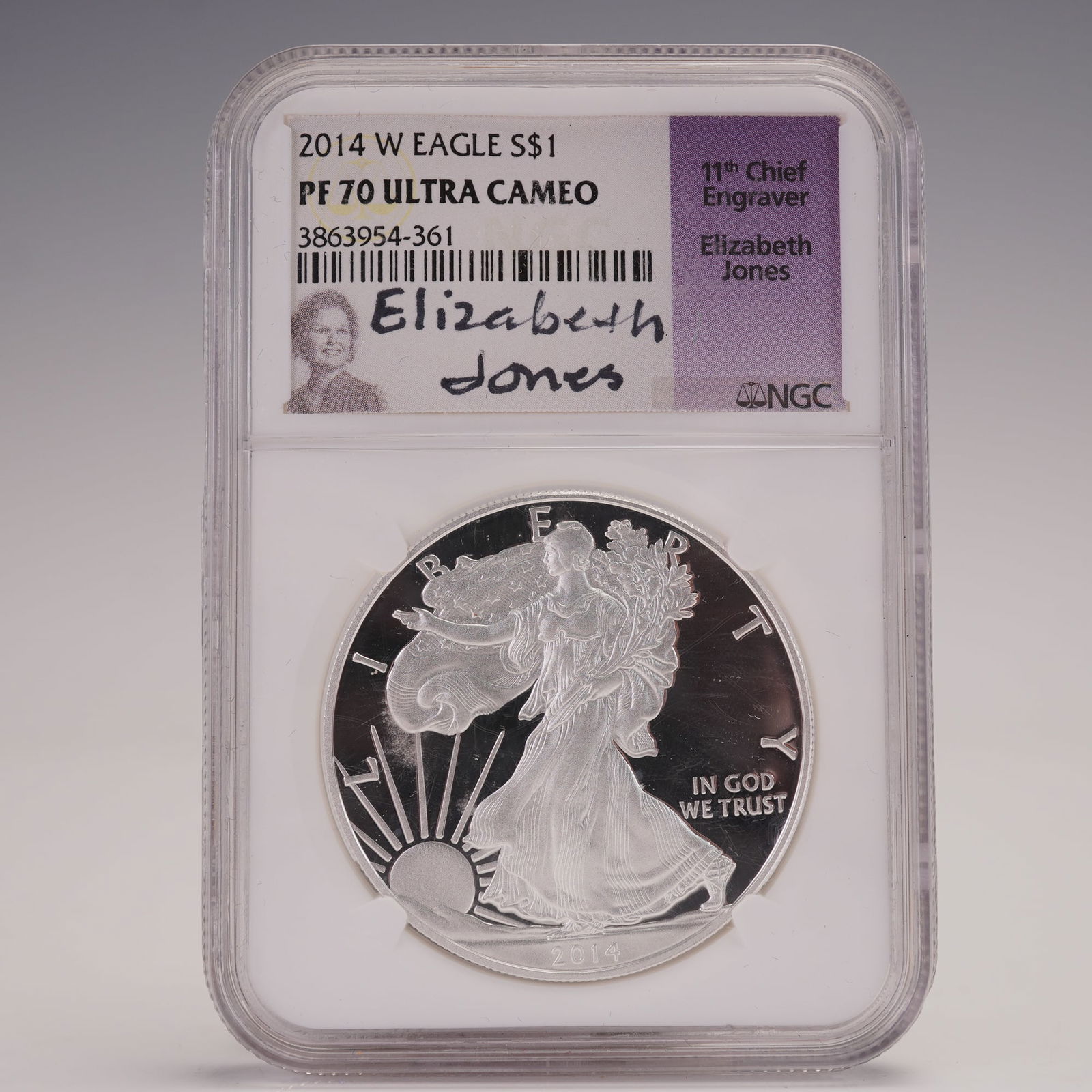 2014-W American Silver Eagle One D Dollar Coin NGC Graded PF70 ULTRA CAMEO (1 of 3)