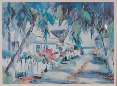 Peter Lee Spataro, Lithograph on Paper, Tropical Street, Signed & Numbered