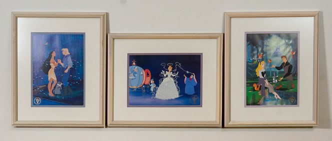 3pc Walt Disney Commemorative Princess Lithographs