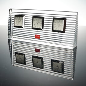 Baccarat Galilee Crystal Triple Face Clock