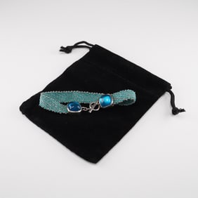 Ippolita Sterling Silver Blue Cabochon Mesh Bracelet