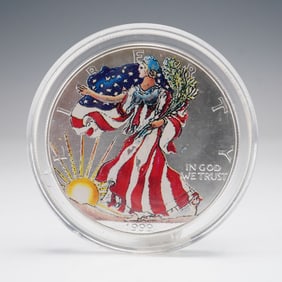 1999 Colorized Silver Eagle Type 1 Dollar