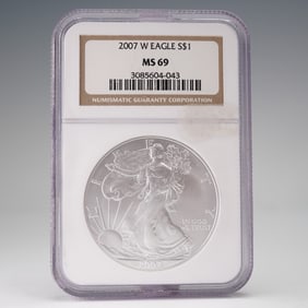 2007-W American Silver Eagle $1 Coin NGC Graded MS69