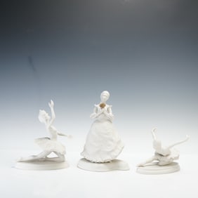 3pc Boehm Classical Ballet Figurines, Cinderella, Firebird and Swan Lake