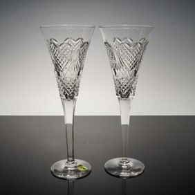 2pc Waterford Crystal  Champagne Flutes Wedding Heirloom