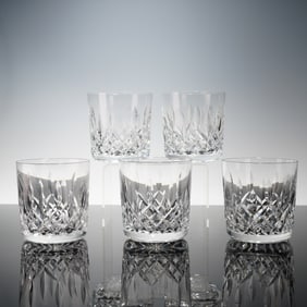 5pc Waterford Crystal Old Fashioned Tumblers, Lismore