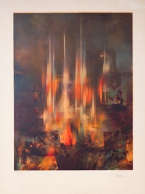Leonardo Nierman, Lithograph on Paper, Prismatic City, Signed & Numbered