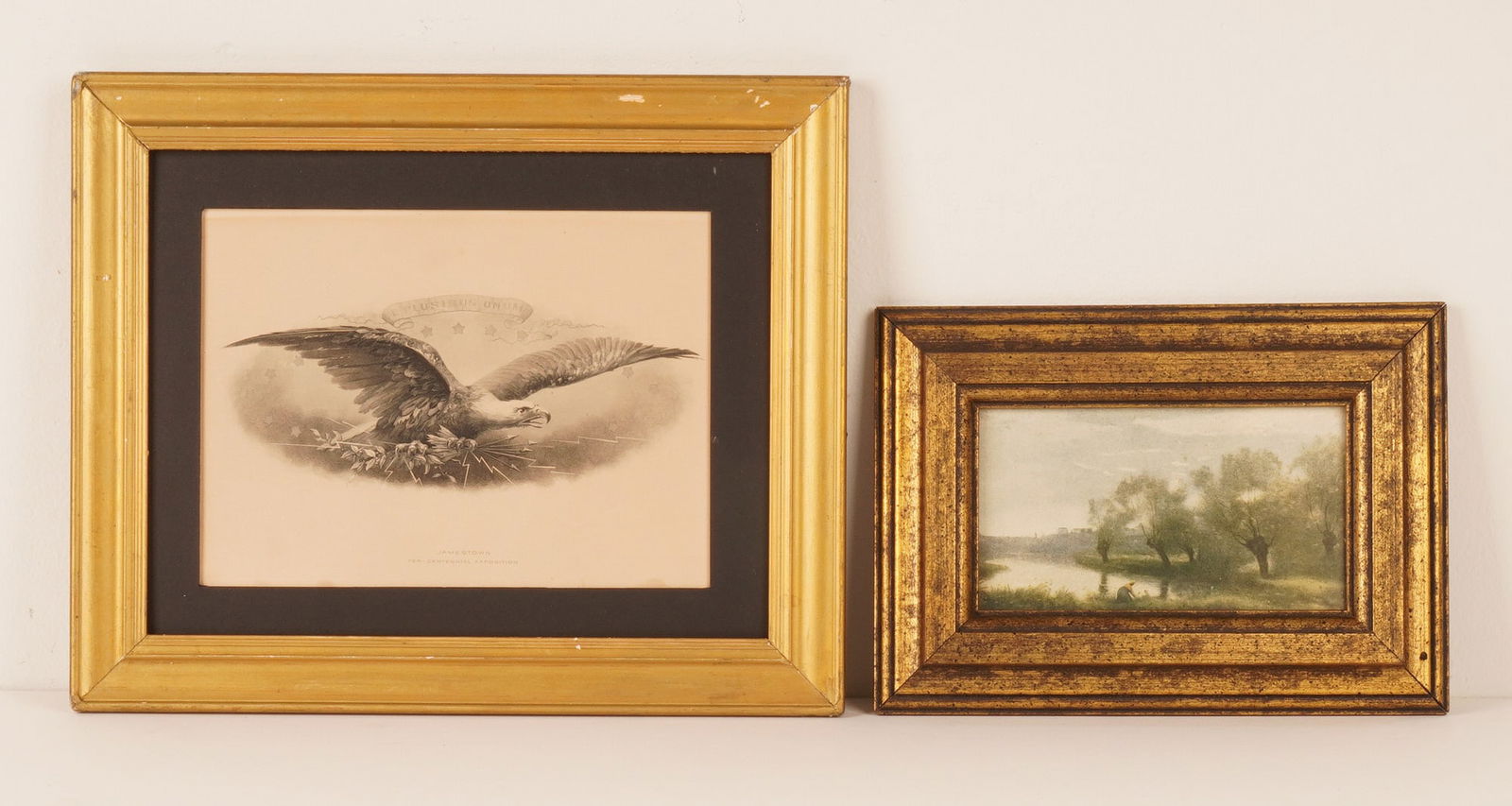 2pc Framed Prints Jamestown Ter-Centennial Eagle & Pastoral Landscape (1 of 6)