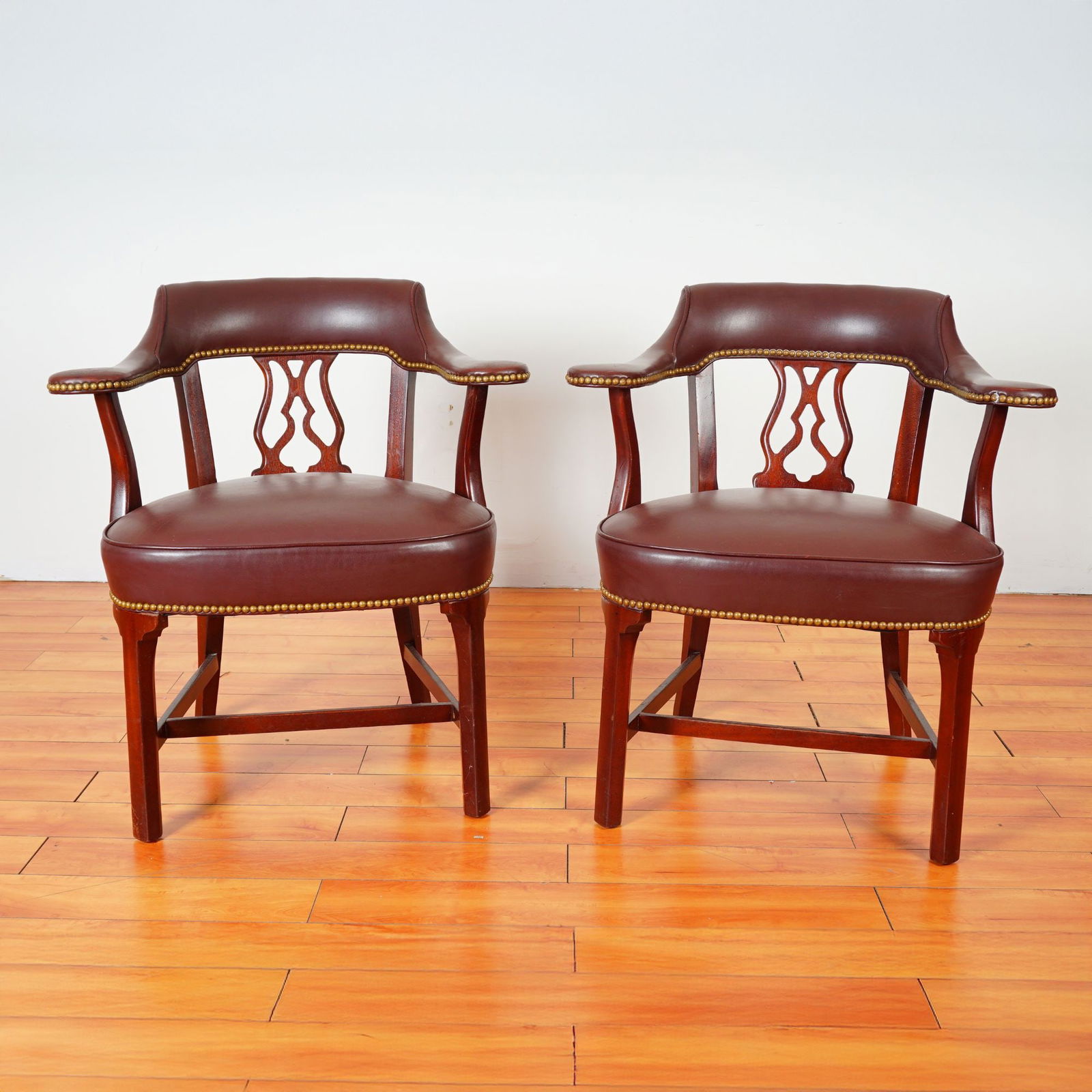 Pair of Hancock & Moore Fine Leather Armchairs, Caress Burgundy (1 of 5)