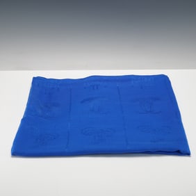 Cartier Silk Monogram and Bow Scarf, Blue