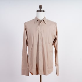 Prada Italy Beige Cotton Dress Shirt