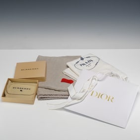 4pc Luxury Packaging Set, Dior, Valentino, Prada, Burberry