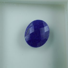 3.70 CT Checkerboard Oval Cut Lapis Gemstone