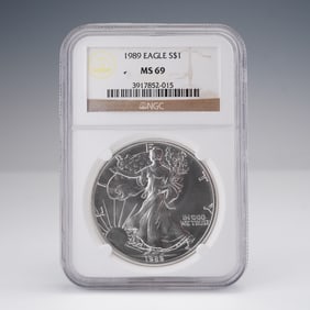 1989 Silver Eagle Type 1 Dollar NGC Graded MS-69