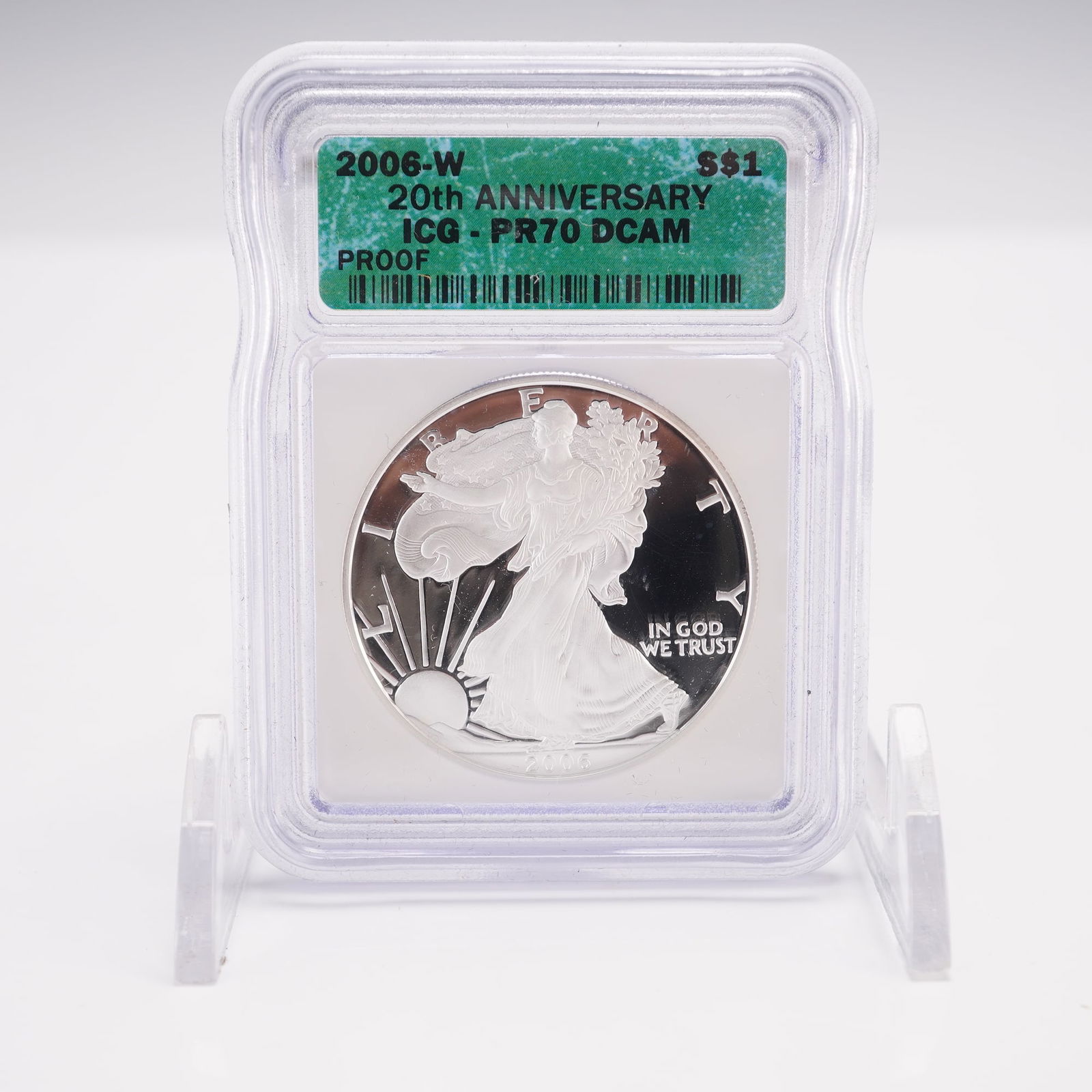 2006-W American Silver Eagle Type 1 Dollar ICG Graded PR 70 DCAM (1 of 3)