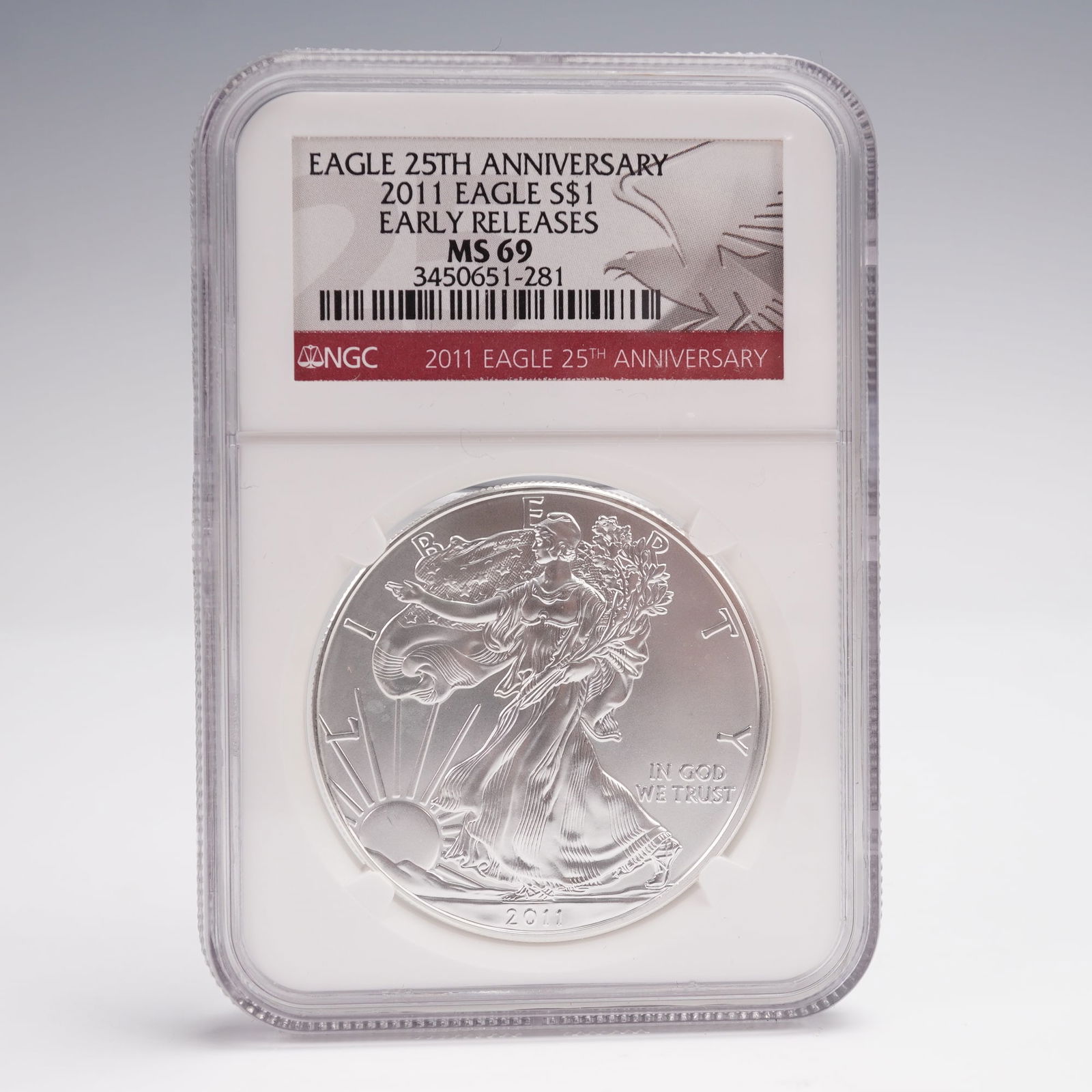 2011 American Silver Eagle 25th Anniversary NGC Graded MS 69 Early Releases (1 of 2)