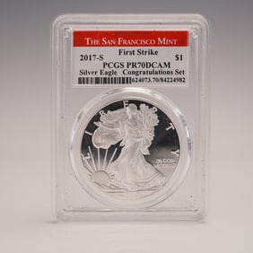2017-S American Silver Eagle $1 Type 1 PCGS Graded PR70DCAM First Strike