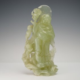 Chinese Jadeite Bodhisattva Carved Sculpture