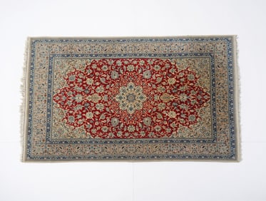 Fine Turkish Hand-Knotted Wool Rug in the Persian Style
