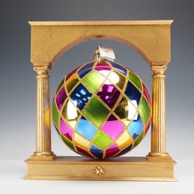 2pc Christopher Radko Giant Ornament and Frame Set