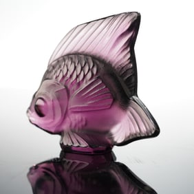 Lalique Crystal Figurine, Purple Aquarium Fish